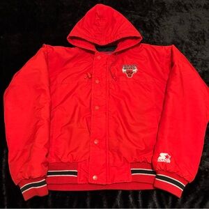Boys Large Vintage 90s Chicago Bulls Starter Bomber Jacket